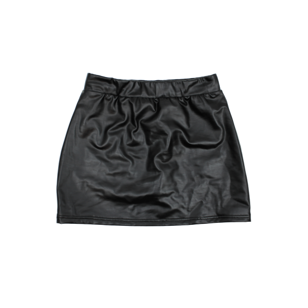 Jupe noire en simili cuir mat Sifia
